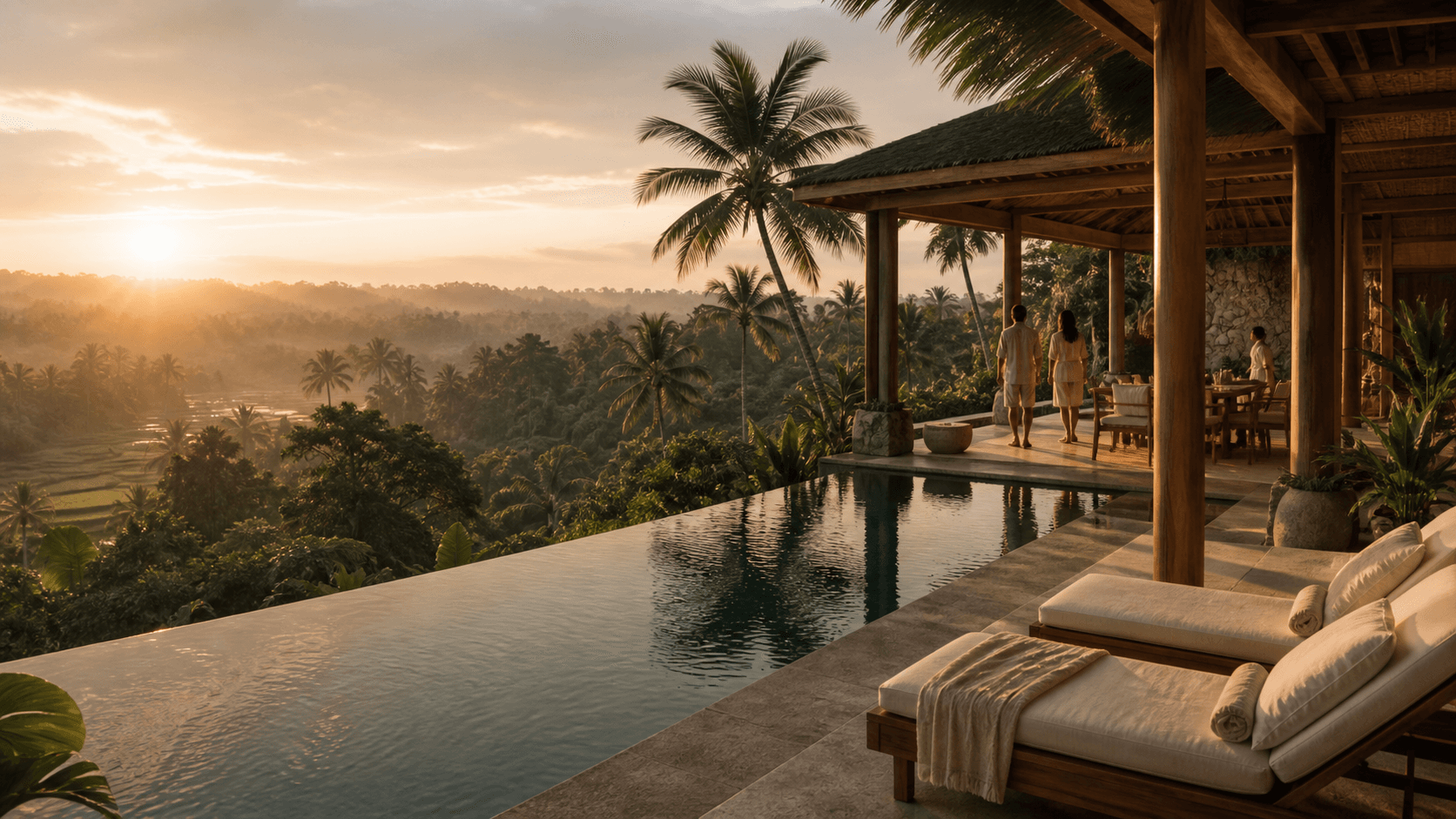 Bali lifestyle retreat villa at sunrise